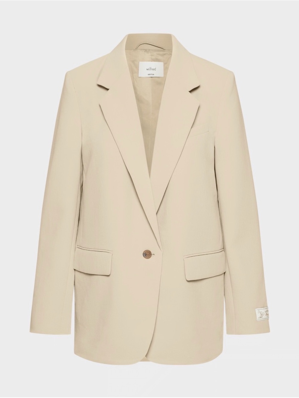Babaton Cream Single-Button Tailored Blazer
